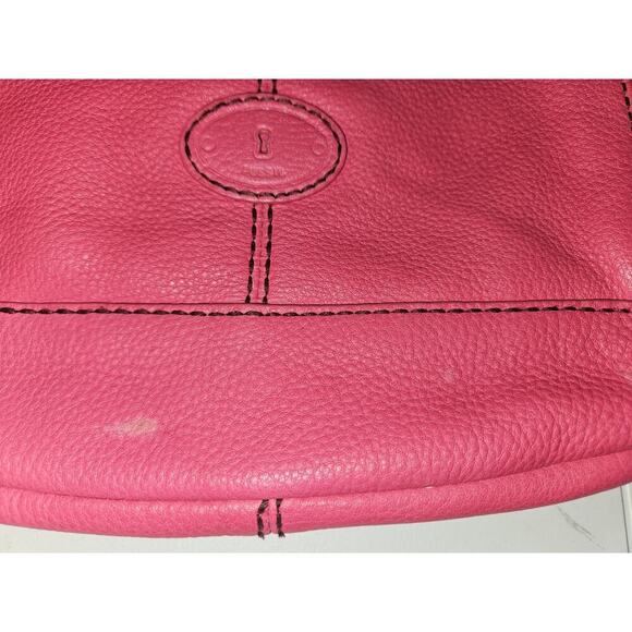 Fossil Leather Crossbody Handbag Pink 12x10 - Picture 6 of 13